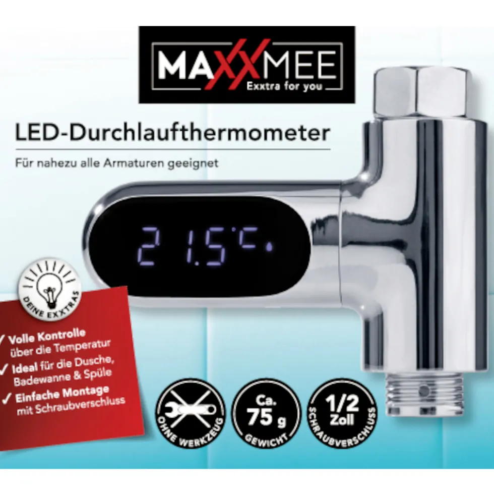 MAXXMEE LED-Durchlaufthermometer