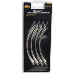 Möbelgriff aus Zinkdruckguss 128/6-12 mm 4-teilig nickelmatt