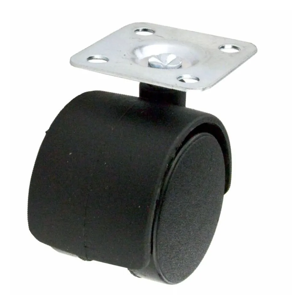Möbelrolle Lenkrolle Ø40mm PVC Tragkraft 25kg schwarz Transportrolle Laufrolle