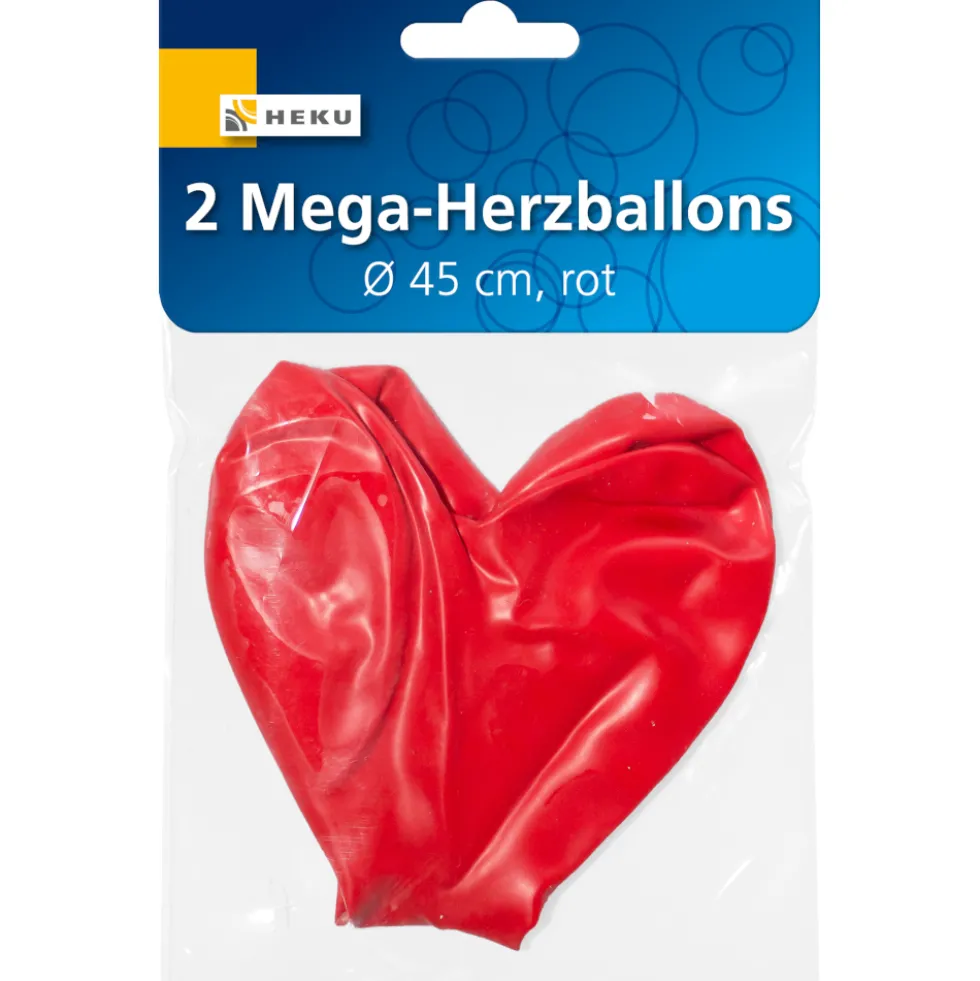 Mega Herzballon 2 Stück in rot