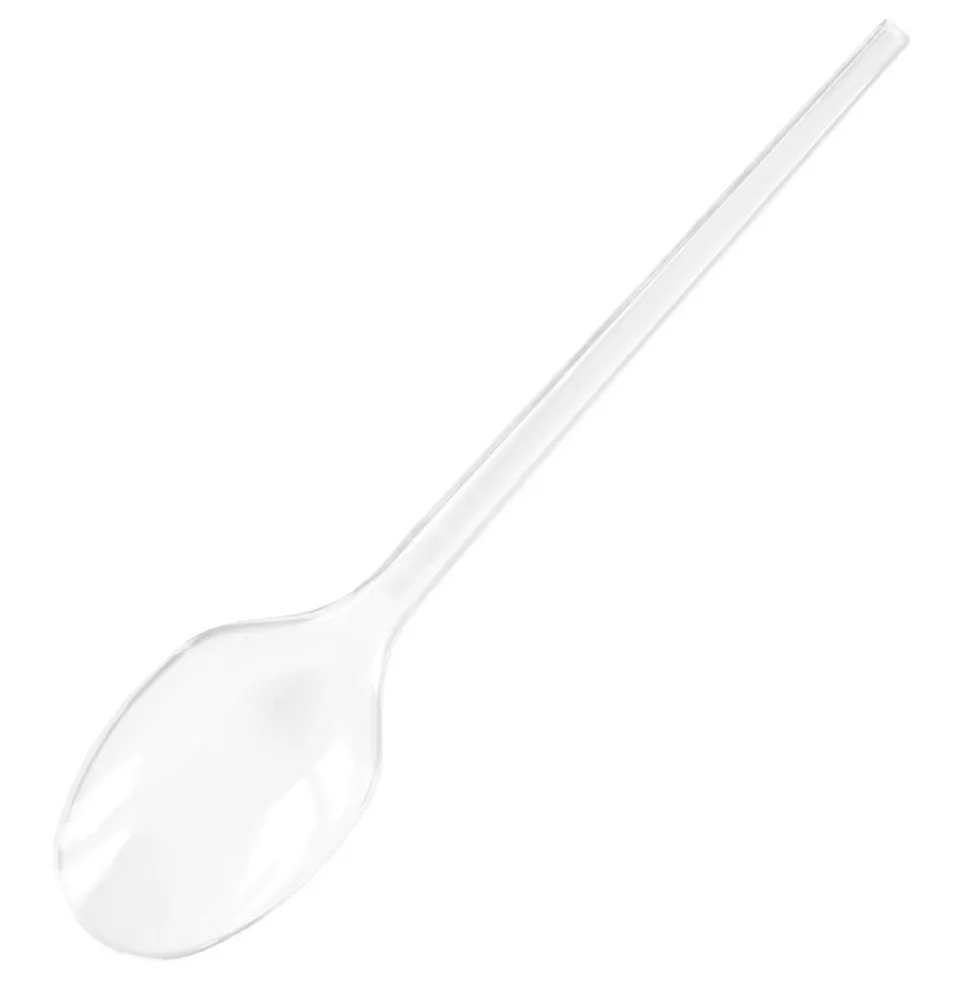 Mehrweg-Kaffeelöffel 12 Stück aus transparentem Kunststoff 13 cm lang