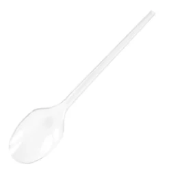 Mehrweg-Löffel 12 Stück aus transparentem Kunststoff 18,5 cm lang