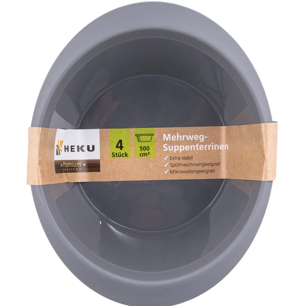 Mehrweg-Suppenschüsseln 500ml in Grau