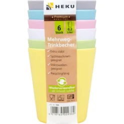 Mehrweg-Trinkbecher 6 Stück je 200 ml