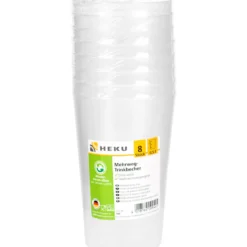 Mehrweg-Trinkbecher 8 Stück klar 0,5 Liter
