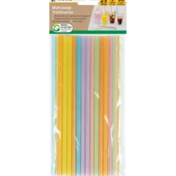 Mehrweg-Trinkhalme 25 Stück 21 cm Ø 0,6 cm bunt