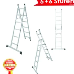 Mehrzweckleiter 3in1 aus Aluminium mit 5+6 Sprossen