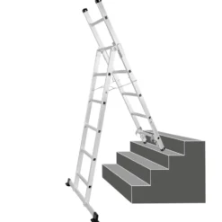 Mehrzweckleiter 3in1 aus Aluminium mit 5+6 Sprossen