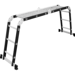 Mehrzweckleiter 4x3 mit Plattform aus Aluminium und Stahl