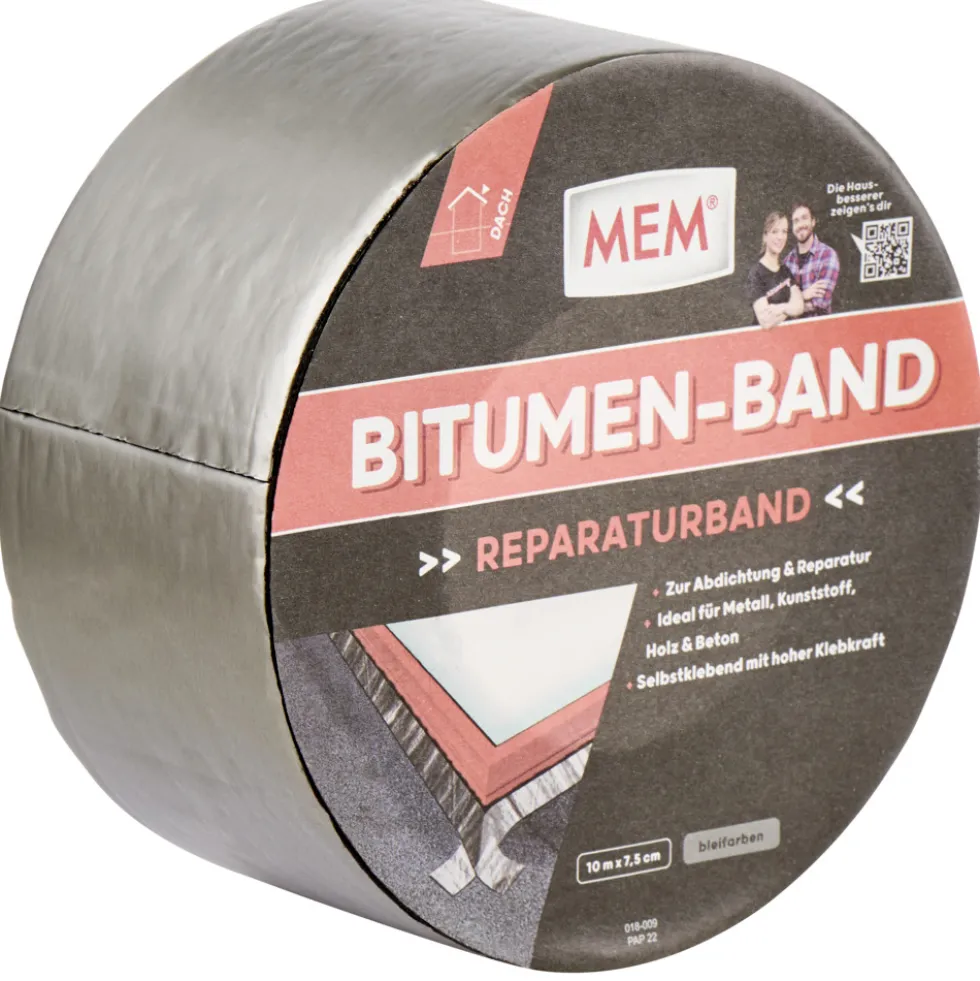 MEM Bitumen-Band bleifarben 7,5cm x 10m