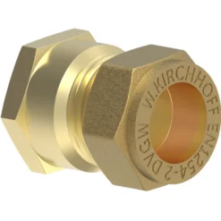 Messing Übergangsstück blank Klemmfitting 15 mm x ½'' Innengewinde