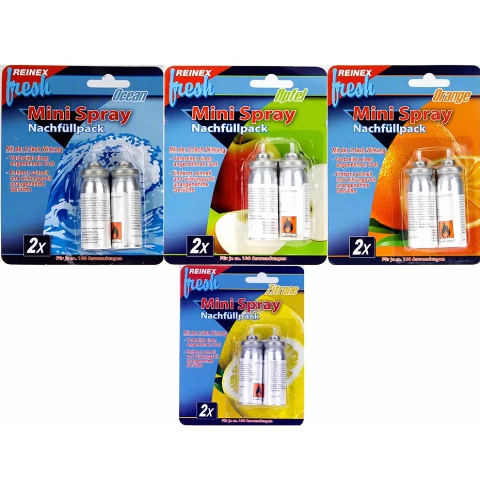 Mini Duft-Spray Nachfüllpack 2er Zitrone Lavendel Ocean Orange