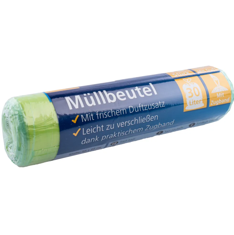 Müllbeutel 30 Liter 15 Stück mit Zugband und Duft