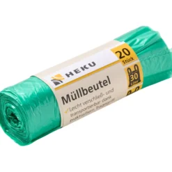 Müllbeutel mit Tragegriff 30 Liter10µ 20 Stück in grün