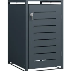 Mülltonnenbox klein 1x 120 Liter, Stahl verzinkt, anthrazit