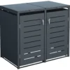 Mülltonnenbox klein 2x 120 Liter, Stahl verzinkt, anthrazit