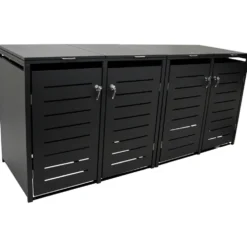 Mülltonnenbox 4x 240 Liter, Stahl verzinkt, anthrazit