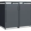 Mülltonnenbox 2x 240 Liter Stahl verzinkt anthrazit