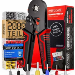 monzana® Crimpzangen-Set vierkant mit Aderendhülsen