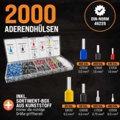 monzana® Crimpzange Set sechskant mit Aderendhülsen