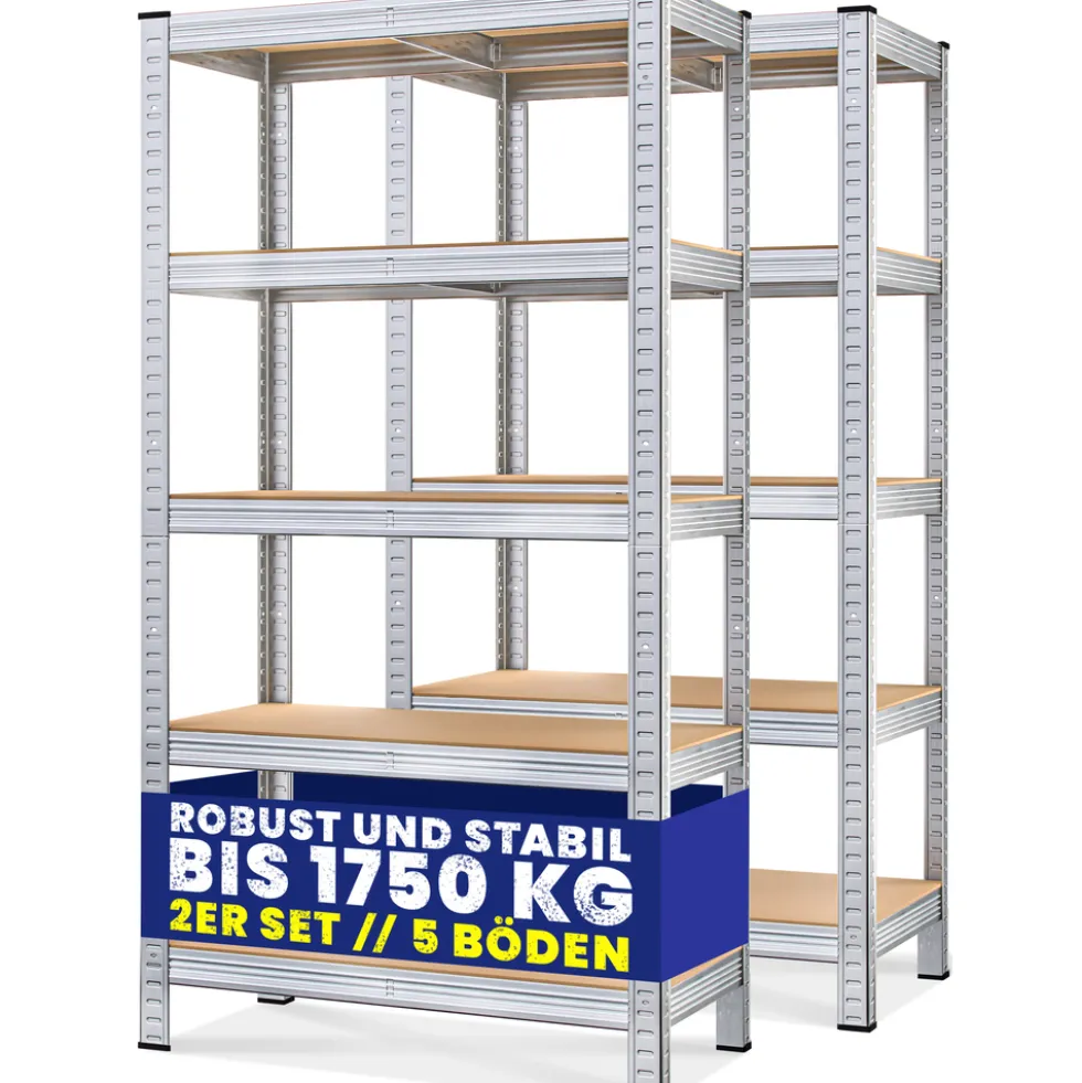 monzana® Schwerlastregal 875 kg, 2er-Set