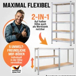 monzana® Schwerlastregal 875 kg, 2er-Set