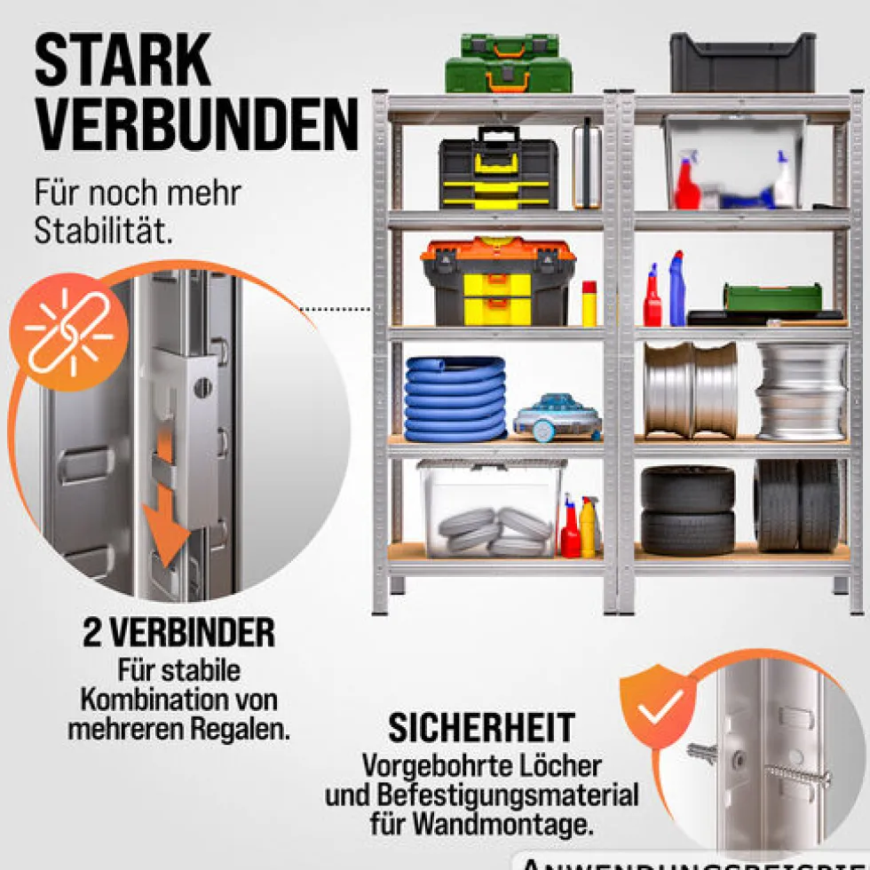 monzana® Schwerlastregal 875 kg, 2er-Set