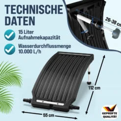 monzana® Solar-Poolheizung, anthrazit