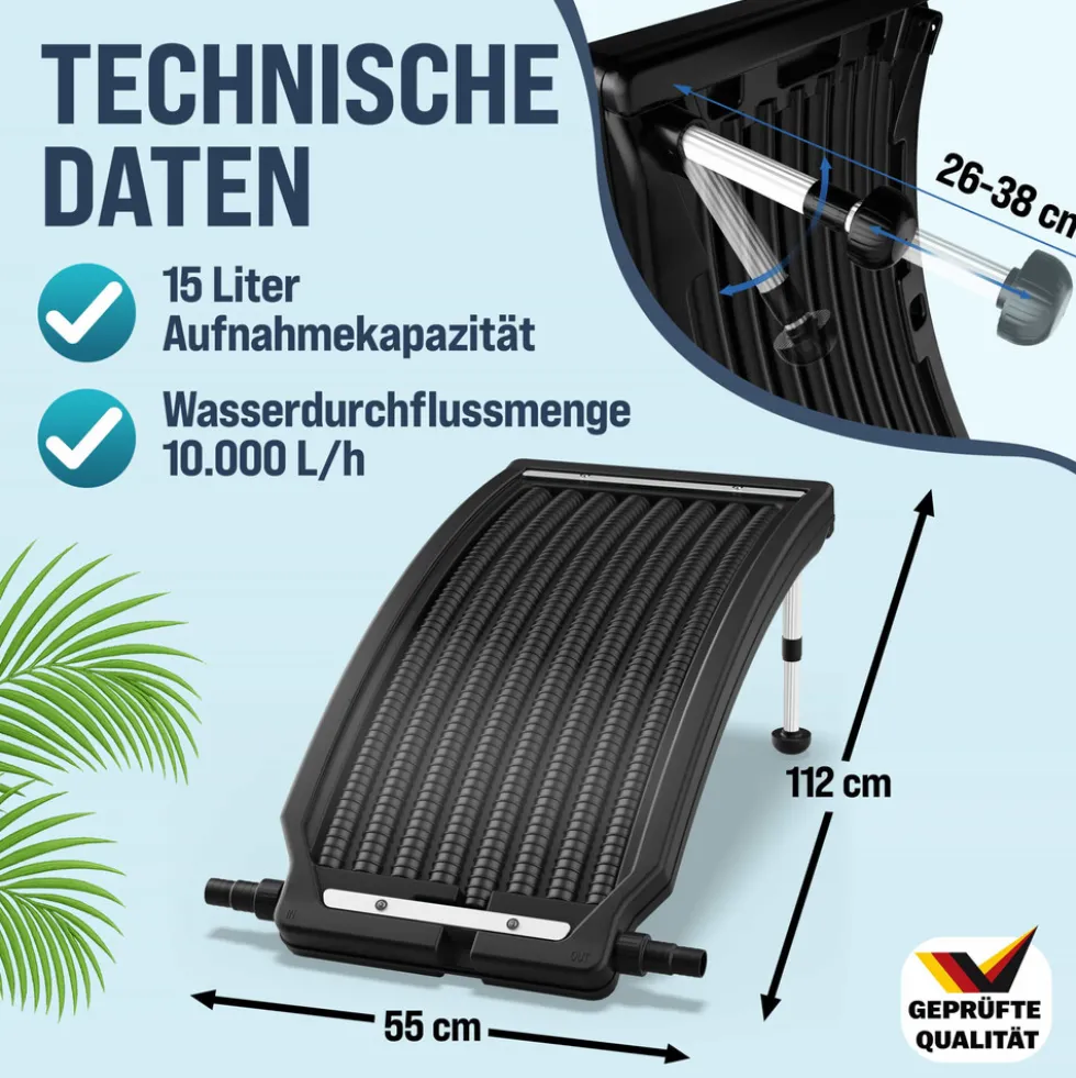 monzana® Solar-Poolheizung, anthrazit