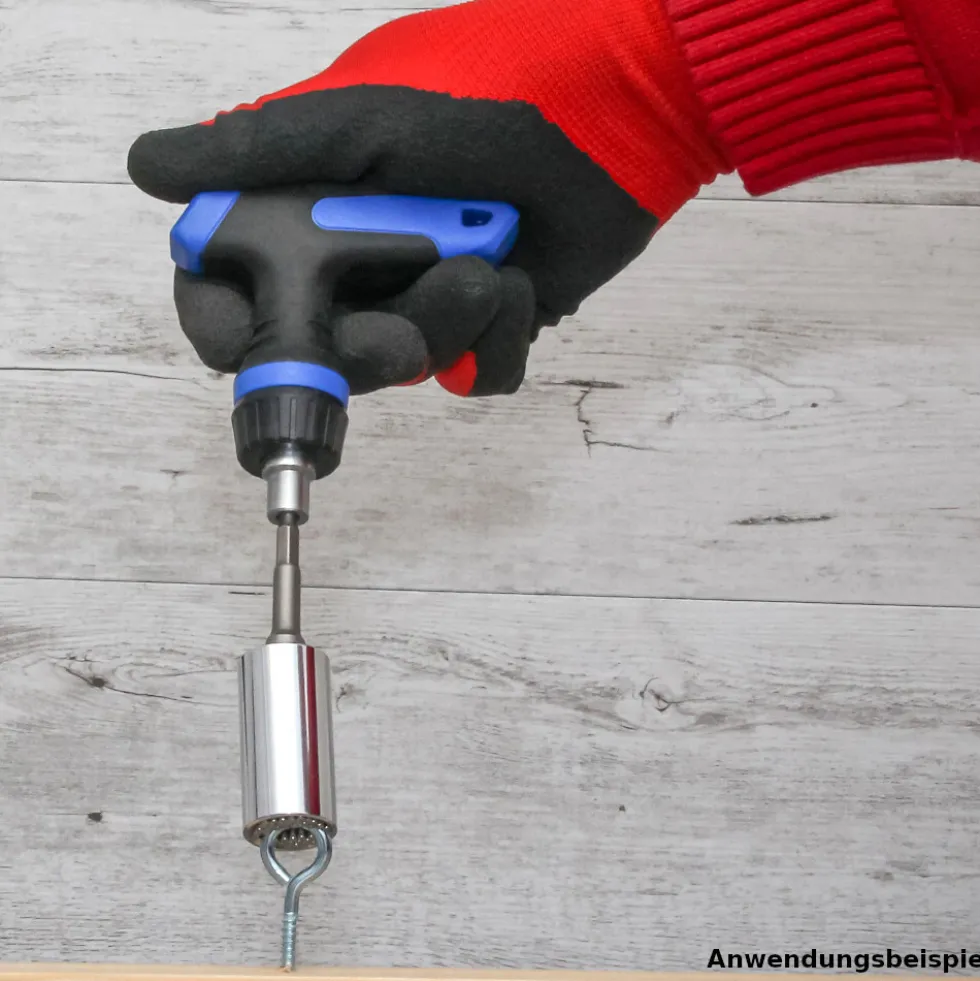 Multi-Einsatz Set 3-teilig mit Adapter und umschaltbarem Ratschen-T-Griff