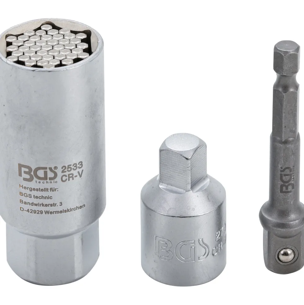 Multi-Einsatz Set 3-teilig mit Steckschlüssel-Adapter und Adapter