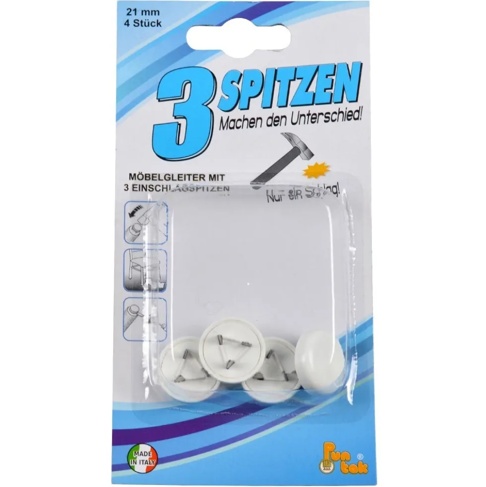 Nagel Filzgleiter-Set 4 Stück 21 mm in Weiß