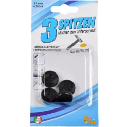 Nagel Filzgleiter-Set 4 Stück 21 mm in Schwarz