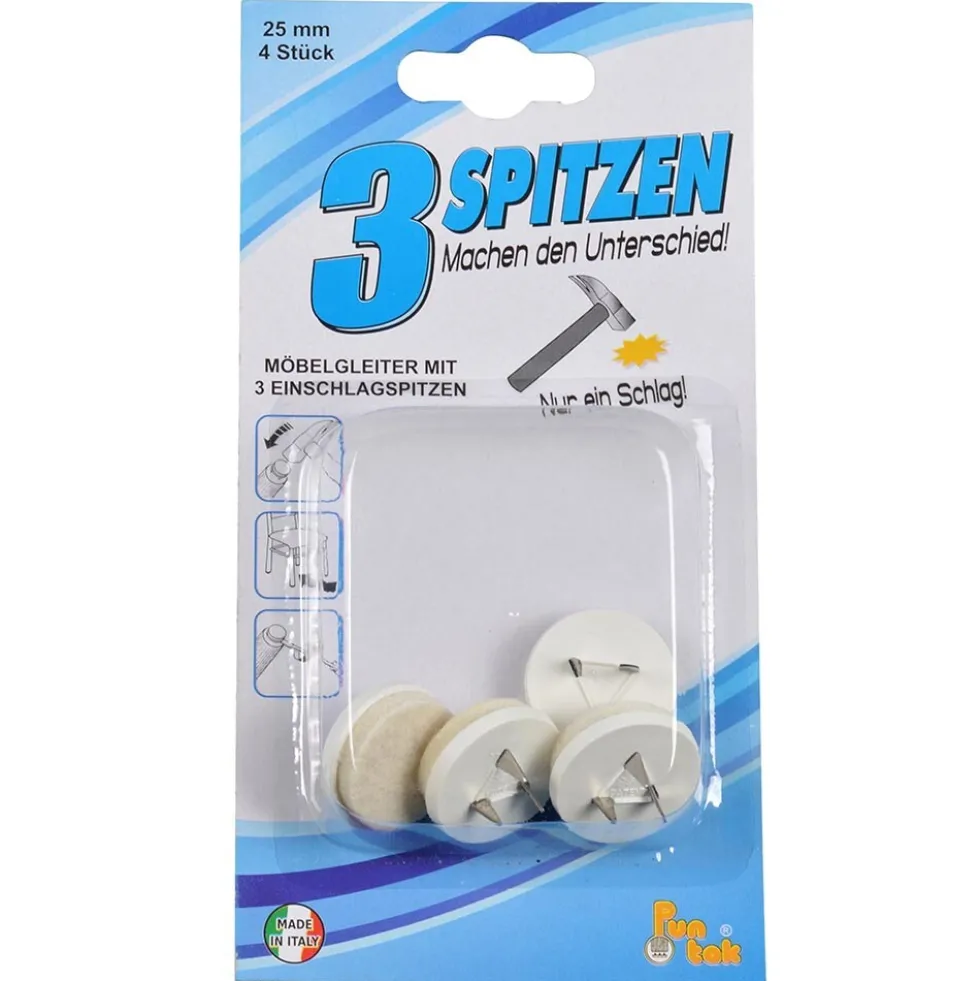 Nagel Filzgleiter-Set 4 Stück 25 mm in Weiß