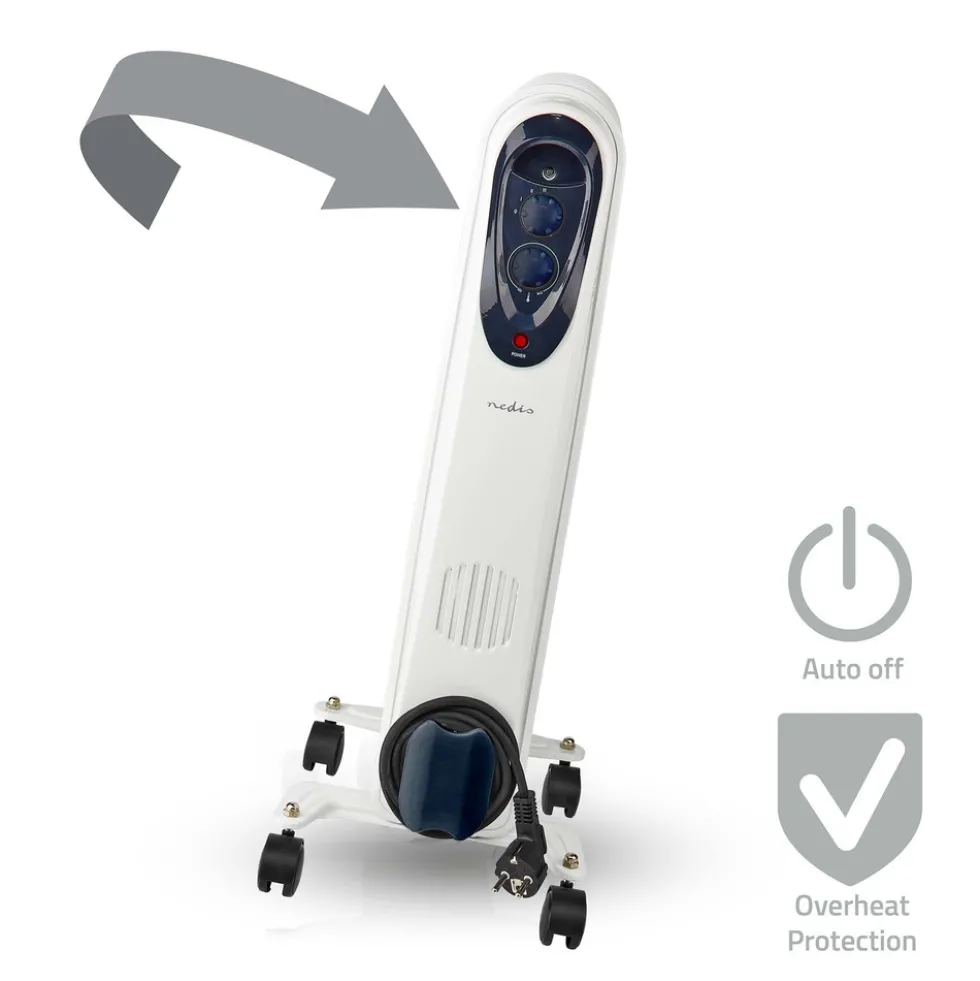 nedis mobiler Öl-Radiator mit 3 Leistungsstufen 600-1500 W
