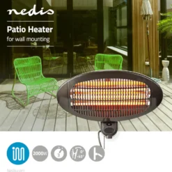 nedis Wand-Heizstrahler mit drei Heizstufen 2 kW für außen