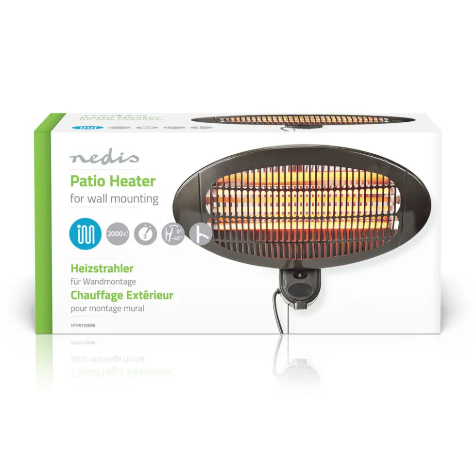 nedis Wand-Heizstrahler mit drei Heizstufen 2 kW für außen