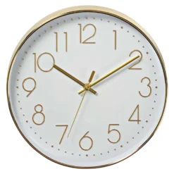 nedis Wanduhr Ø 30 cm Gold / Weiss