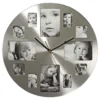 nedis Wanduhr mit Fotorahmen Ø 40 cm Silber