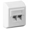 Netzwerkdose CAT5e 2xRJ45 geschirmt Aufputz