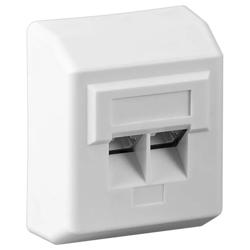 Netzwerkdose CAT5e 2xRJ45 geschirmt Aufputz