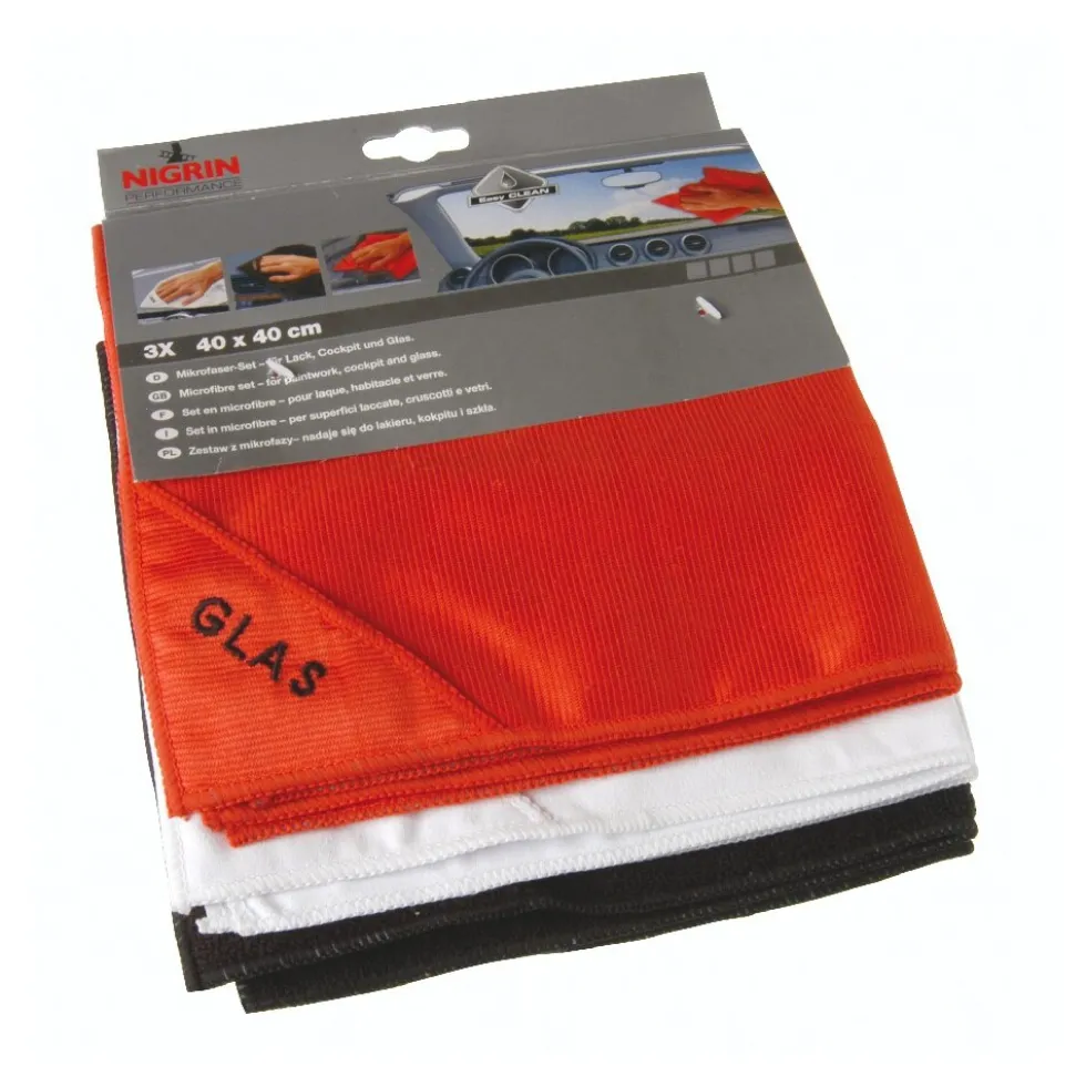 Nigrin Performance Microfasertücher Auto, Set 3-teilig