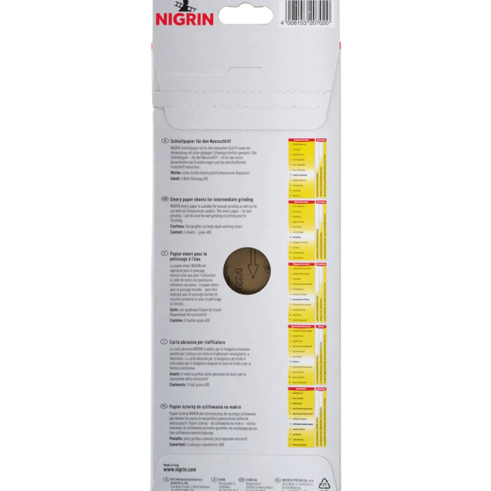 Nigrin Schleifpapier K400 5er Pack