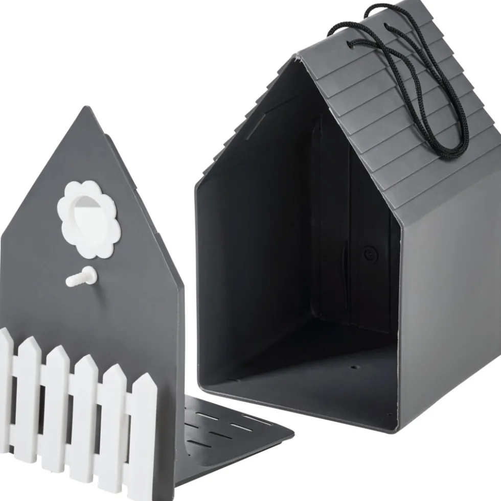 Nistkasten mit Gartenzaun 15 x 16 x 23,5 cm, anthrazit
