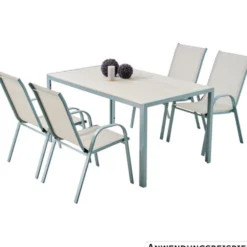 Nonwood Gartentisch 150 x 90 cm hellgrau