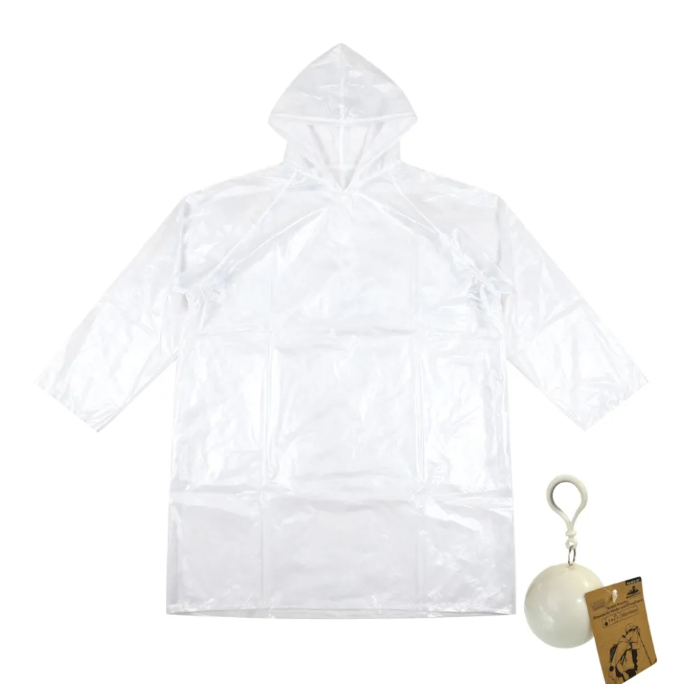 Notfall-Poncho Onesize mit Aufbewahrungskugel und Karabiner