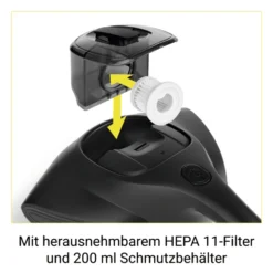 N8WERK Milben-Handstaubsauger mit UV-C-Licht, schwarz