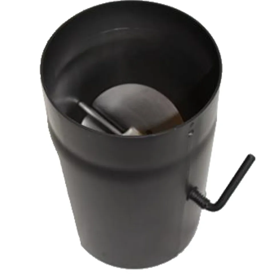 Ofenrohr Ø 150 x 250 mm mit Drosselklappe Stahlblech schwarz