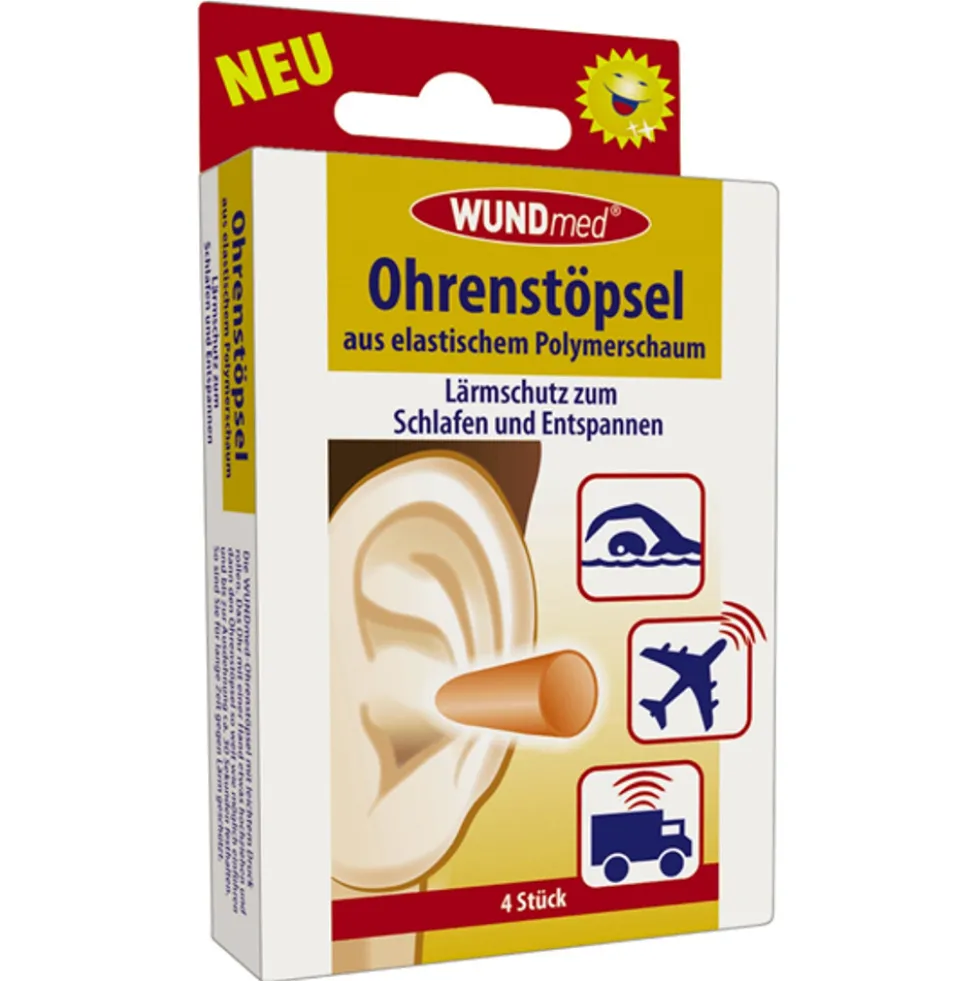 Ohrenstöpsel 4 Stück aus elastischem Polymerschaum
