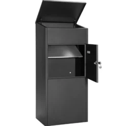 Paketbriefkasten aus Stahlblech in schwarz